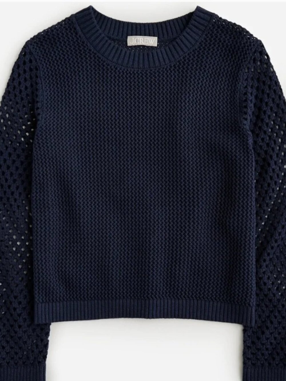 J Crew Crochet Beach Sweater Navy Blue Size XS NWT